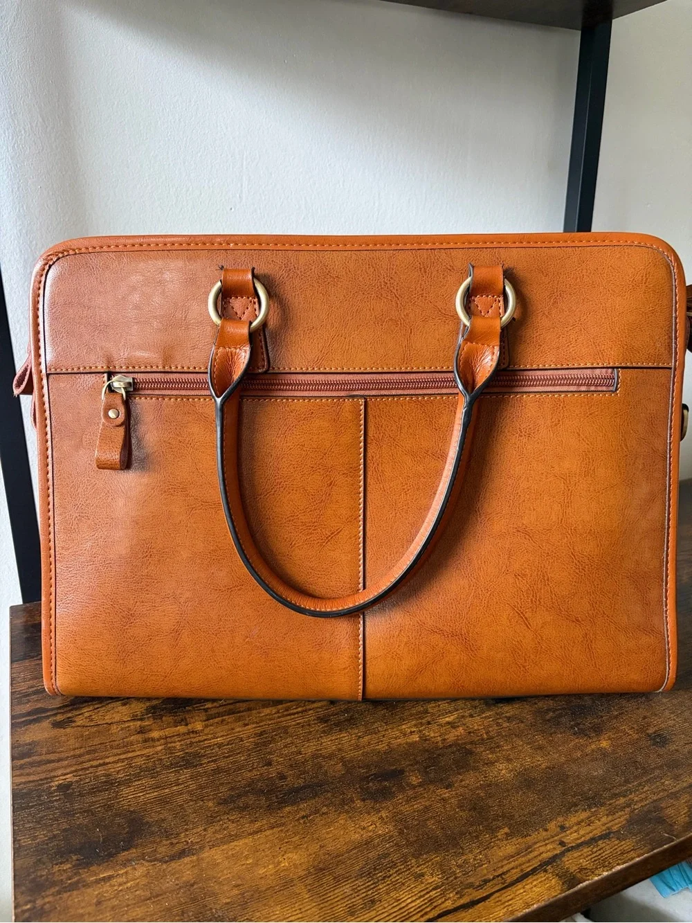 Leather Tote Bag with Top Handles